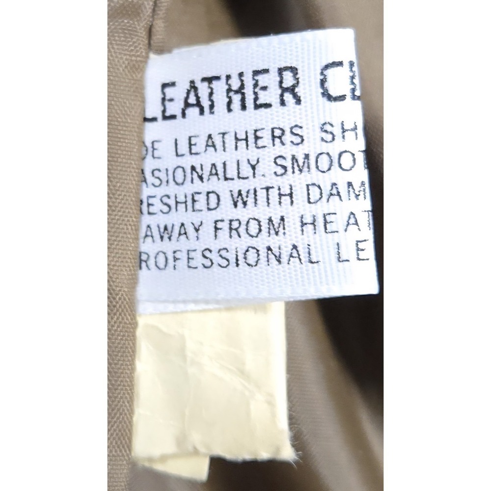 Vintage 70s Montgomery Ward MW Leather Coat 46 Tall Brown Car Coat Faux Fur Line - Picture 7 of 13